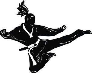 taekwondo silhouette vector