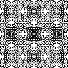 Vector, Image of floral ornament batik art, black and white color, with transparent background