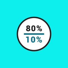  statistics percentage pie chart vector icon illustration sign