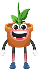 Plant pot with facial expression