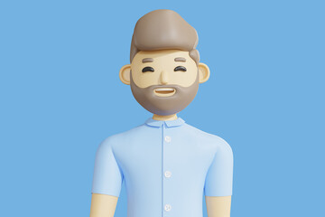 3d illustration man smiling. 3d rendering
