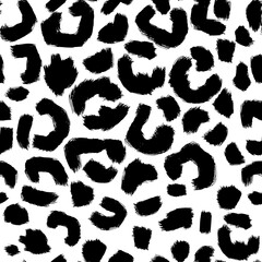 Leopard skin artwork imitation print. Vector seamless pattern