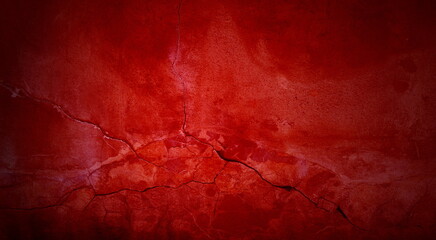 Riss im Mauerwerk - Rote Wand mit Beschädigung