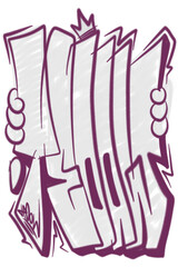 hand holding a graffiti