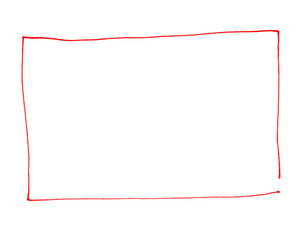 Gemaltes Rechteck als Umrandung oder Rahmen in rot