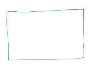 Gemaltes Rechteck als Umrandung oder Rahmen in blau