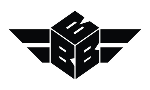 BBB three letter gaming logo in polygon cube shape logo design vector template. wordmark logo | emblem logo | monogram logo | initial letter logo | sports logo | minimalist logo | typography logo |