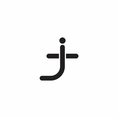 letter jt simple geometric thin line logo vector