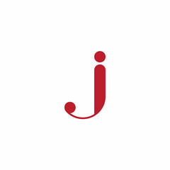 letter j simple red beauty logo vector