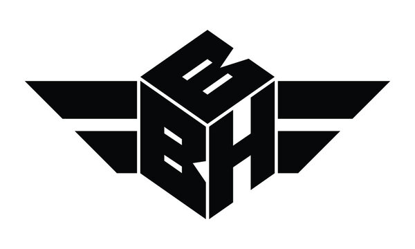 BBH three letter gaming logo in polygon cube shape logo design vector template. wordmark logo | emblem logo | monogram logo | initial letter logo | sports logo | minimalist logo | typography logo |