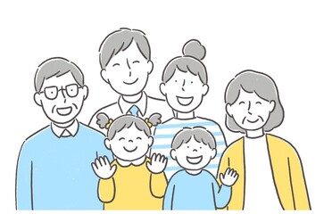 笑顔の６人家族