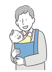 出勤前のお父さんと赤ちゃん