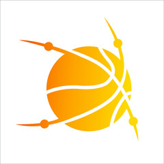basket ball logo sport with matric icon style