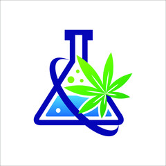 cannabis lab research logo vector