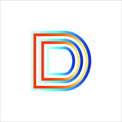 letter D logo with gradient color style