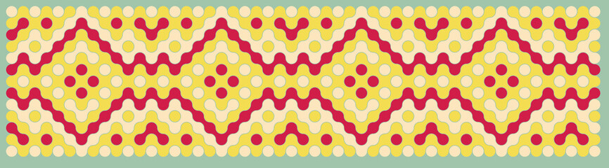 Multicolor truchet tiling connections illustration