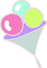 Ice cream illustration on a white background