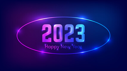 2023 Happy New Year neon background