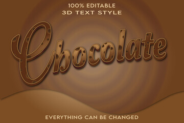 editable 3d chocolate text effect concept