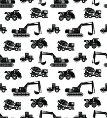 cars vector seamless black and white kids pattern