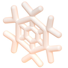 Snow in 3d render for graphic asset web presentation or other