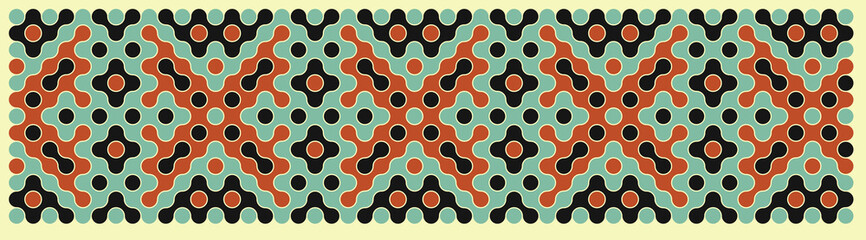 Multicolor truchet tiling connections illustration