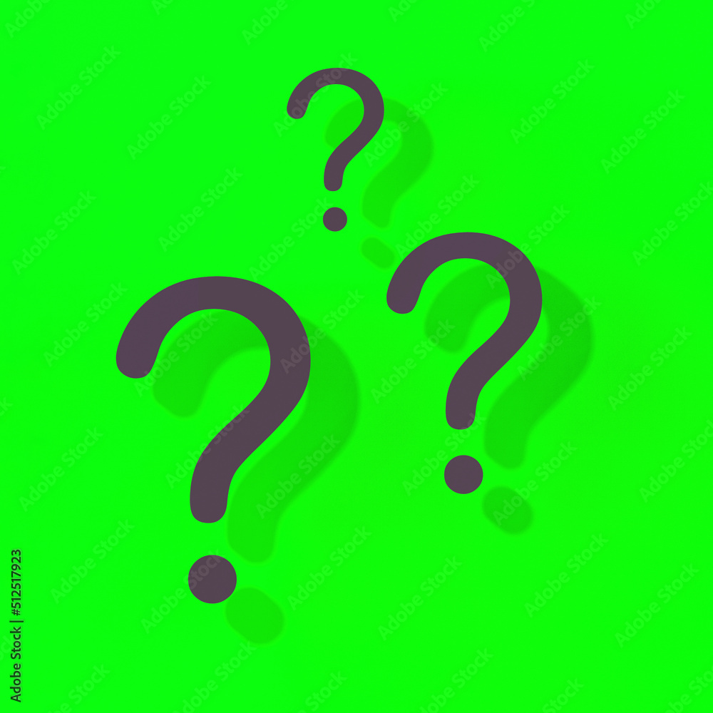Fototapete question marks with shadow on yellow background.technical support. answers to questions. square imag