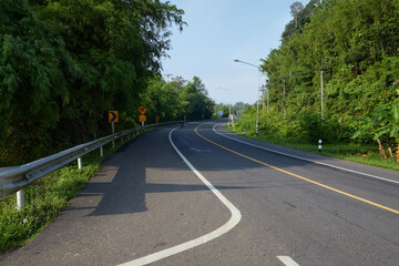 Asphalt road to the mountain