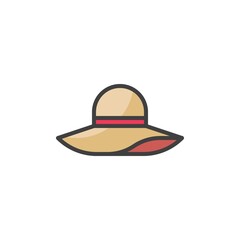 Sun hat filled outline icon