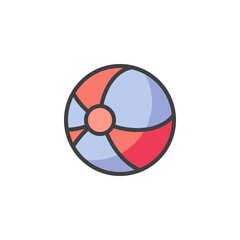 Beach ball filled outline icon