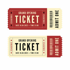 Retro vintage simple tickets for events, theater, circus and cinema - obrazy, fototapety, plakaty