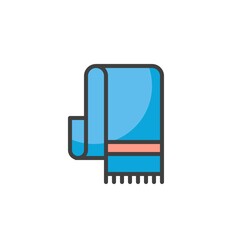 Blue scarf filled outline icon