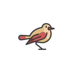 Sparrow bird filled outline icon