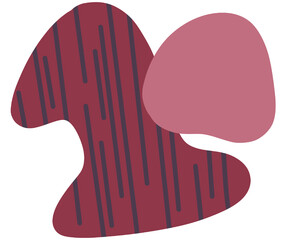 Hand drawing blob and parallel graphic lines hip organic art abstract element