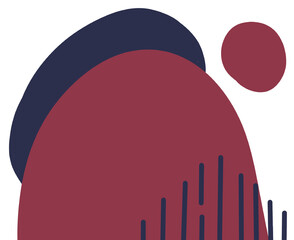 Hand drawing blob and parallel graphic lines hip organic art abstract element