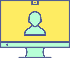 Unique Video Communication Vector Icon