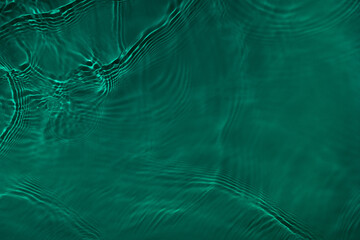 Transparent dark green clear water surface texture with ripples, splashes. Abstract nature...