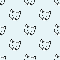 Cat doodles, seamless pattern design