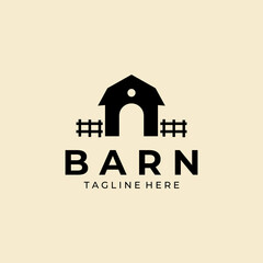 Barn vintage logo vector illustration design