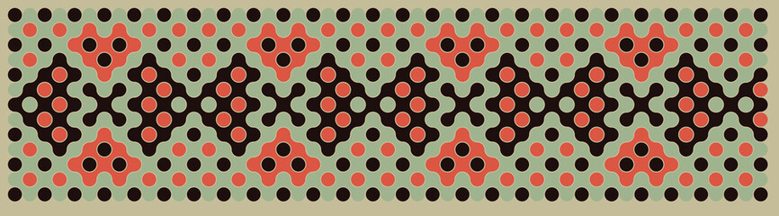 Multicolor truchet tiling connections illustration