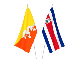 Republic of Costa Rica and Kingdom of Bhutan flags