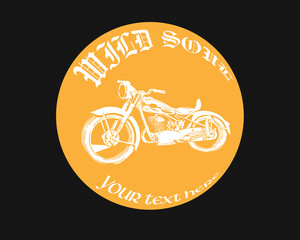 Vintage logo with motorcycles in 80s style. Modern logos for motorcycle workshops with skull, moto.