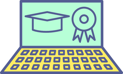 Unique Online Degree Vector Icon