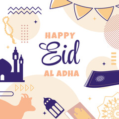 Eid Adha Mubarak Islamic Event Square Gift Card Background