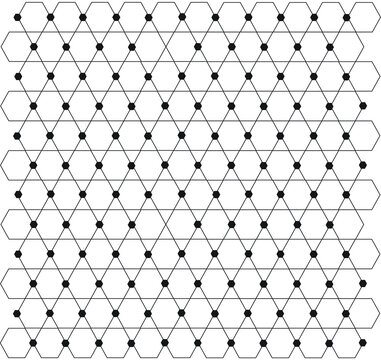 Horizontal and vertical black squares aligned with black,  Halftone of halftone dots on white background.