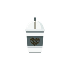 ice coffee cup icon flat style