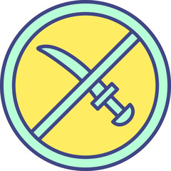 No Weapons Vector Icon