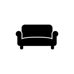 Sofa Icon Vector Isolated on White Artboard