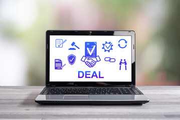 Deal concept on a laptop screen