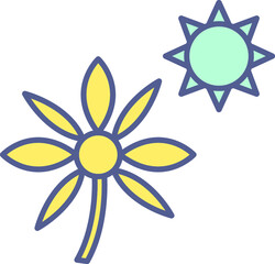 Unique Line Filled Icon